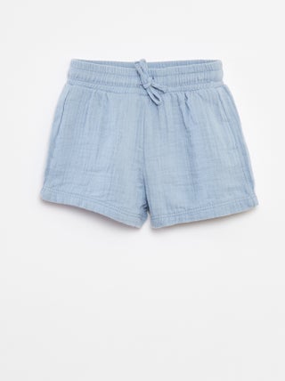 Shorts in garza di cotone