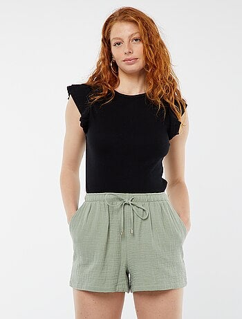 Shorts in garza di cotone