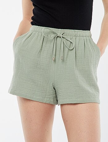 Shorts in garza di cotone