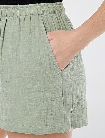 Shorts in garza di cotone