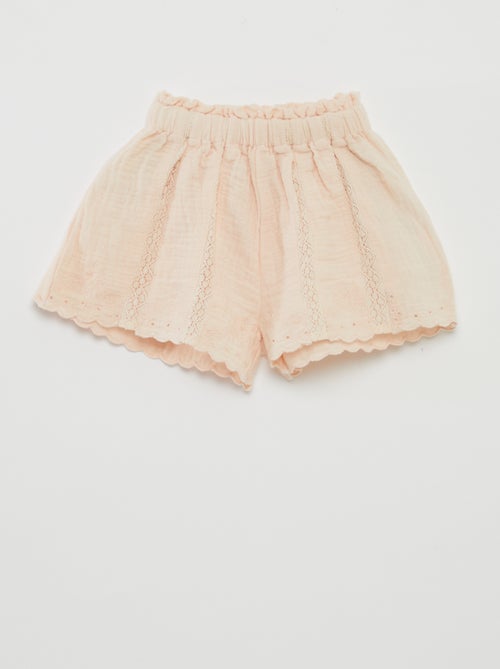 Shorts in garza di cotone con volant - Kiabi