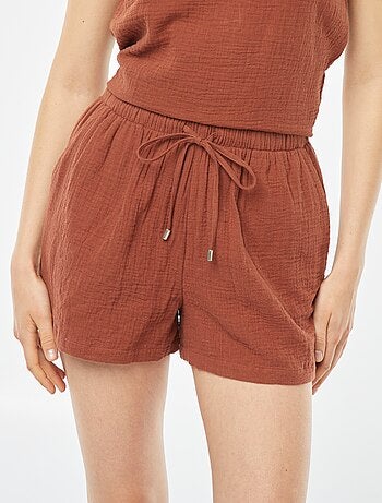 Shorts in garza di cotone