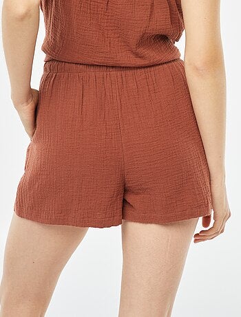 Shorts in garza di cotone