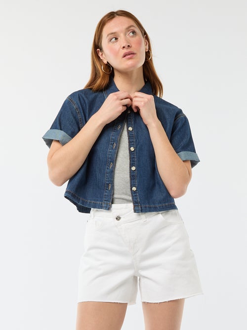 Shorts in jeans a vita alta - Kiabi Shorts in jeans a vita alta - Kiabi