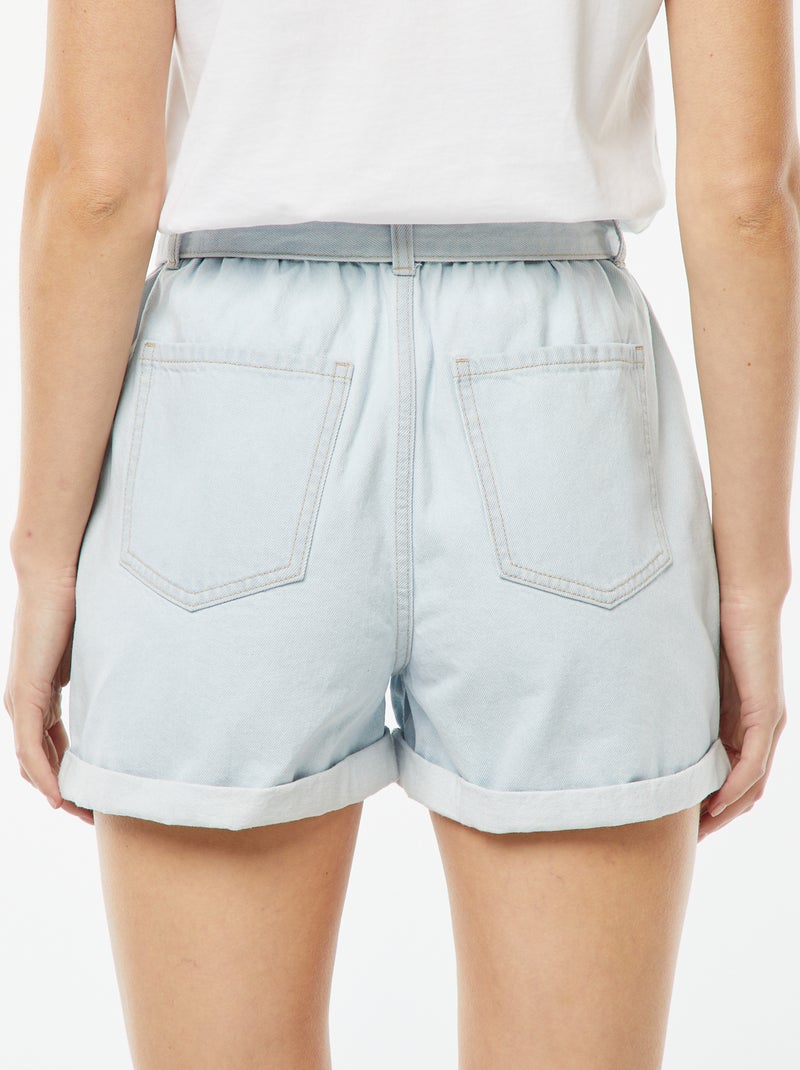 Shorts in jeans a vita alta BLU - Kiabi