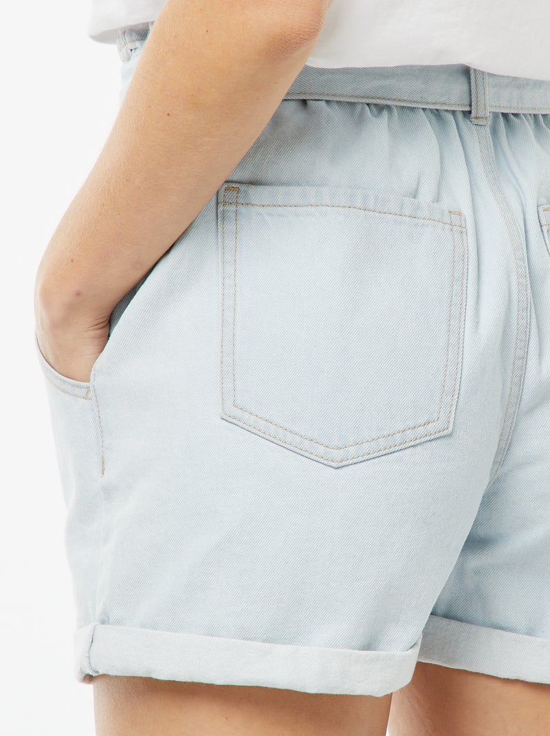 Shorts in jeans a vita alta BLU - Kiabi