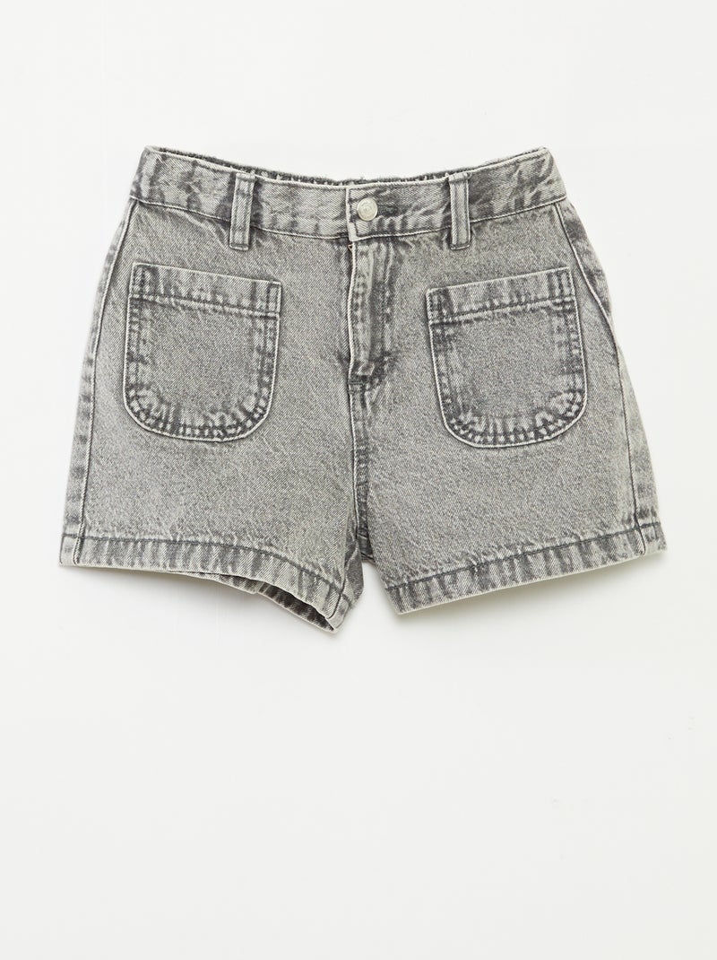 Shorts in jeans a vita alta Grigio - Kiabi