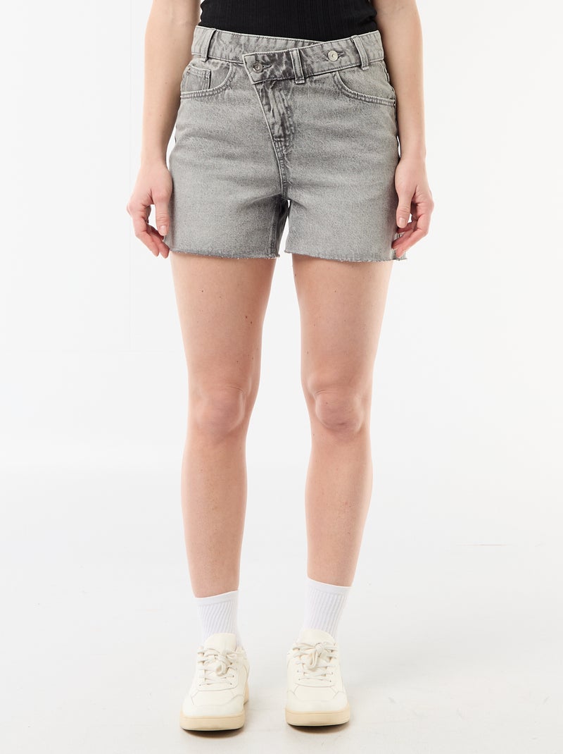 Shorts in jeans a vita alta Grigio - Kiabi