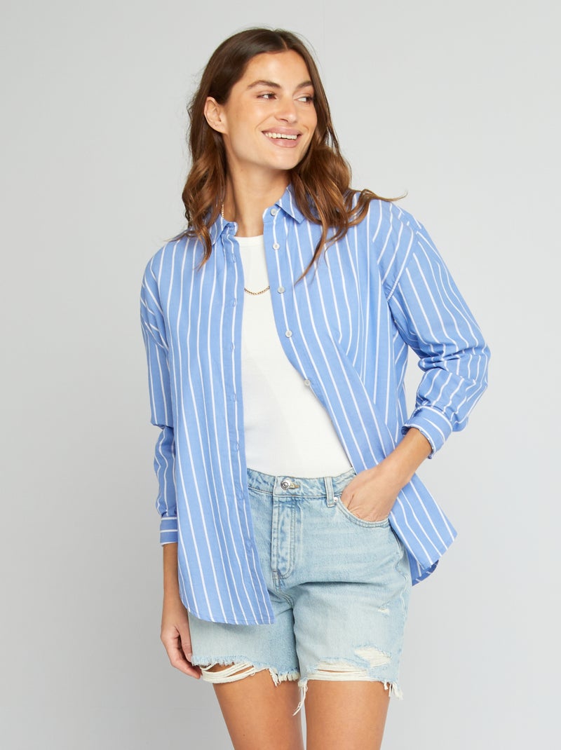 Shorts in jeans con effetto strappato BLU - Kiabi