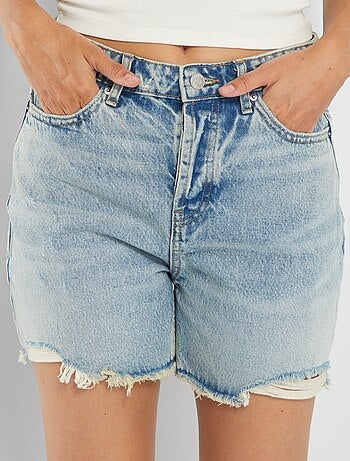 Shorts in jeans con finitura a frange - Kiabi