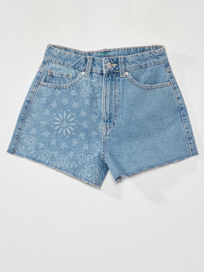 Shorts in jeans con motivo blu - Kiabi