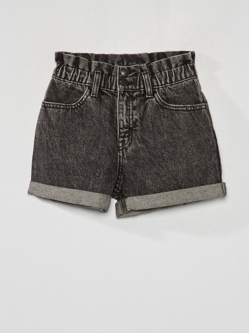 Shorts in jeans con revers NERO - Kiabi