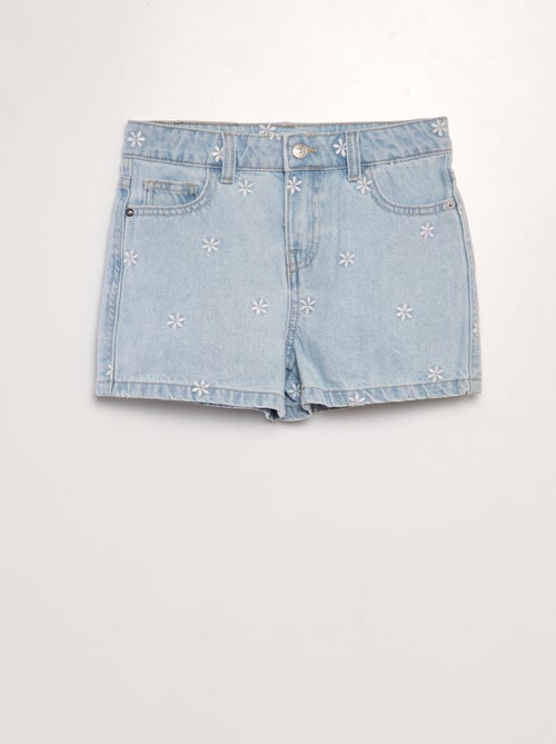Shorts in jeans con ricami - Kiabi