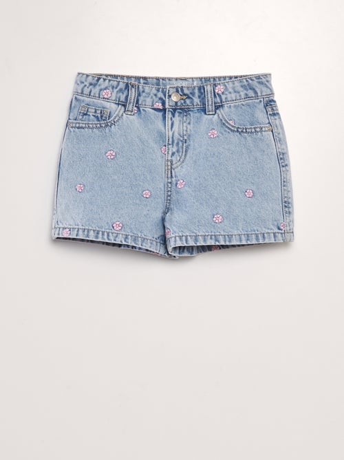 Shorts in jeans con ricami - Kiabi