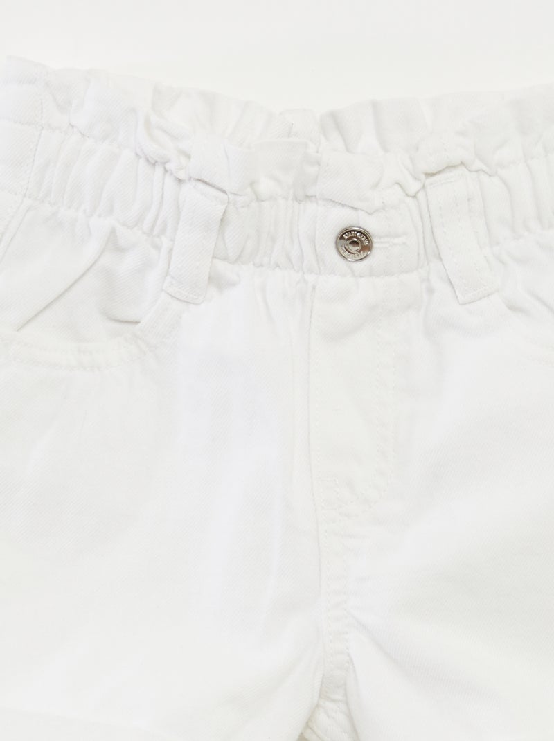 Shorts in jeans con risvolti sul fondo bianco - Kiabi