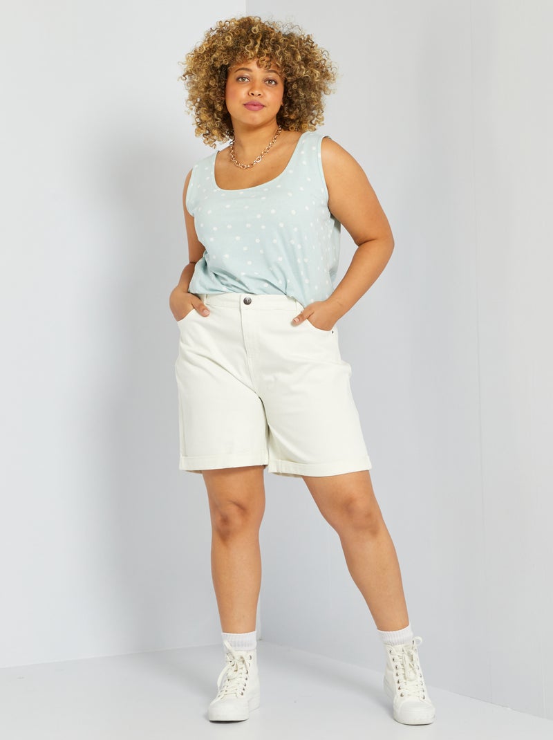 Shorts in jeans effetto destroyed Bianco - Kiabi