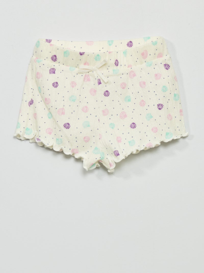 Shorts in jersey punto smock BIANCO - Kiabi