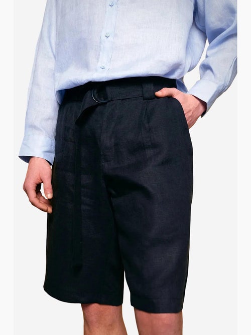 Shorts in lino a gamba ampia con cintura giesto - Kiabi Shorts in lino a gamba ampia con cintura giesto - Kiabi