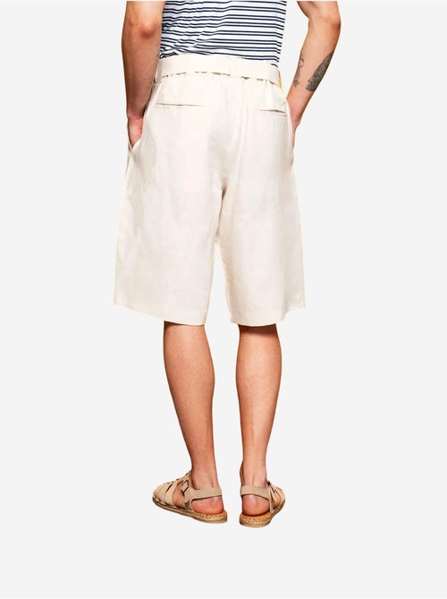 Shorts in lino a vita alta con cintura giesto - Kiabi