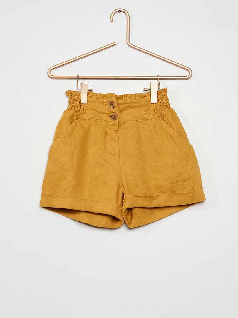 Shorts in lino BEIGE - Kiabi