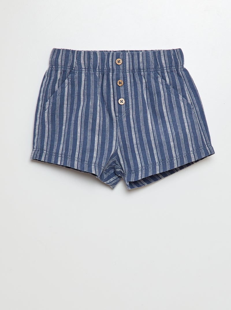 Shorts in lino Blu - Kiabi