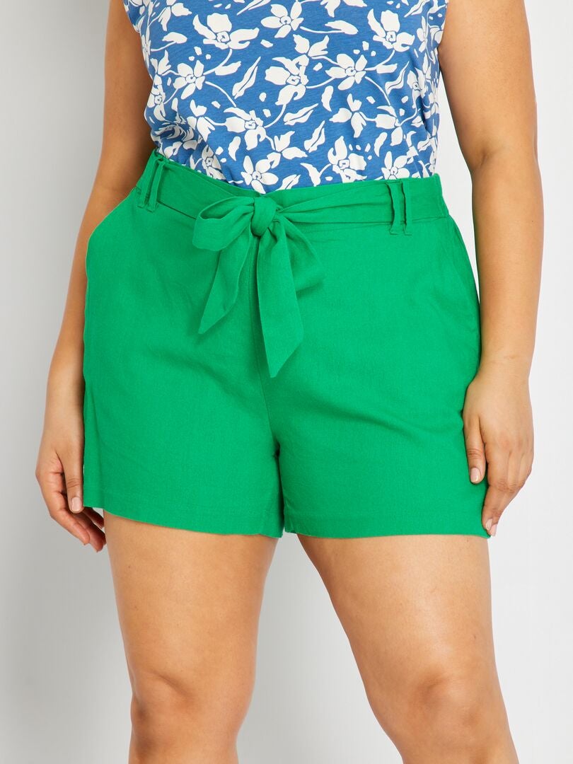 Completo Estivo Bambine YOUNGER TREE - Maglia Anguria E Shorts Lino