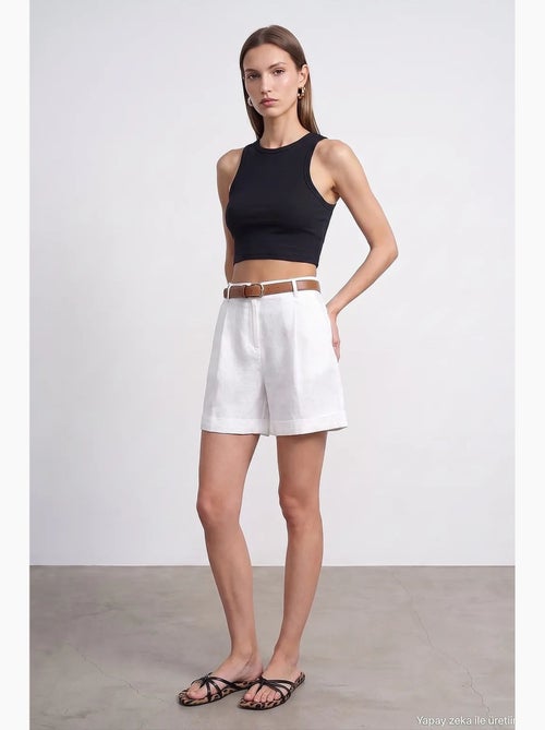 Shorts in lino dilvin - Kiabi