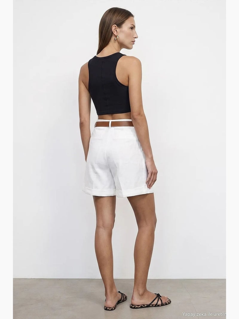 Shorts in lino dilvin Bianco - Kiabi