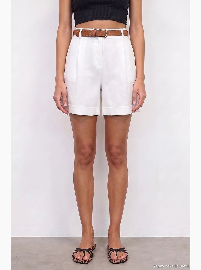 Shorts in lino dilvin Bianco - Kiabi