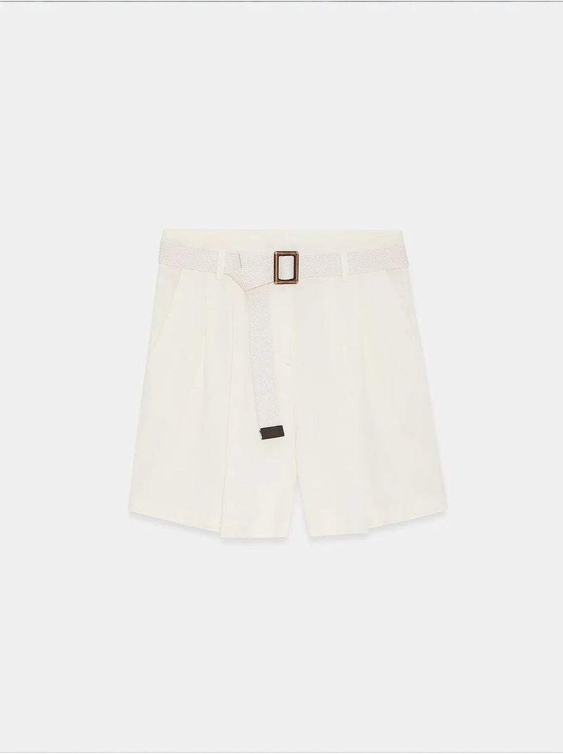 Shorts in lino dilvin Bianco sporco - Kiabi