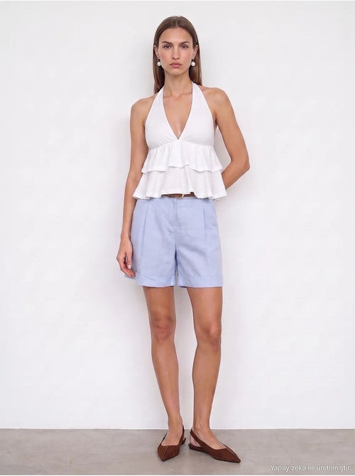 Shorts in lino dilvin - Kiabi