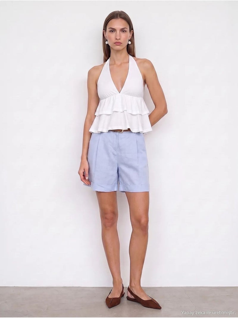 Shorts in lino dilvin Blu cielo - Kiabi