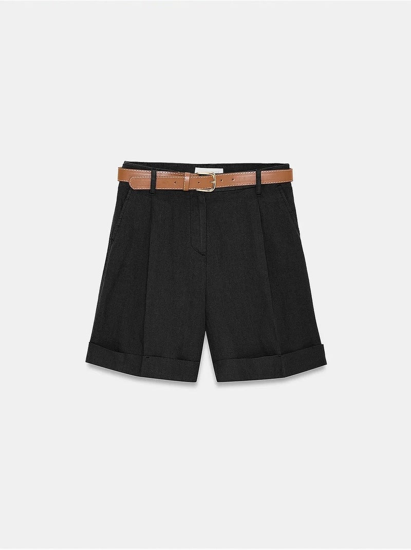 Shorts in lino dilvin Nero - Kiabi