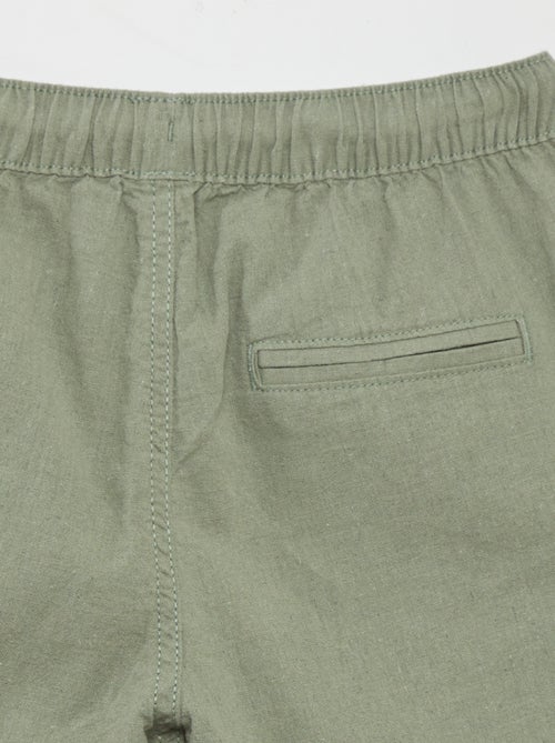 Shorts in lino tinta unita - Kiabi