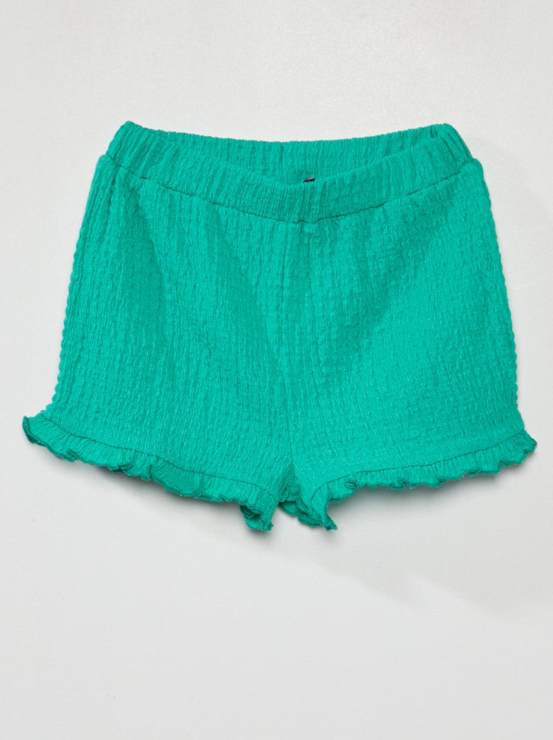 Shorts in maglia a punto smock Verde - Kiabi