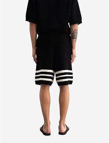 Shorts in maglia a righe con coulisse in vita giesto