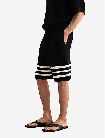Shorts in maglia a righe con coulisse in vita giesto