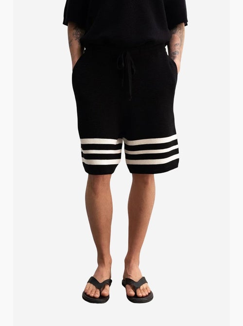 Shorts in maglia a righe con coulisse in vita giesto - Kiabi Shorts in maglia a righe con coulisse in vita giesto - Kiabi