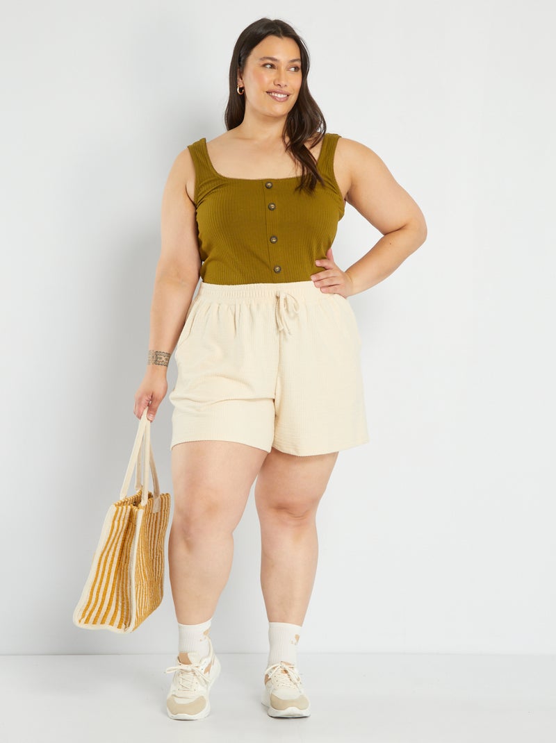 Shorts in maglia BEIGE - Kiabi
