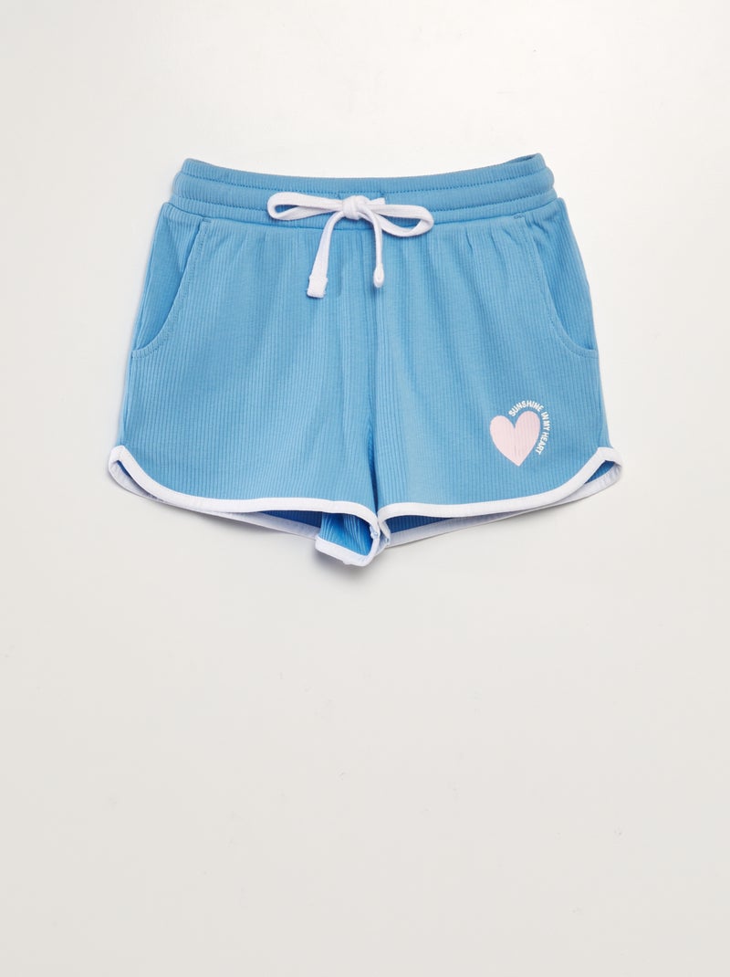 Shorts in maglia con bordino a contrasto BIANCO - Kiabi