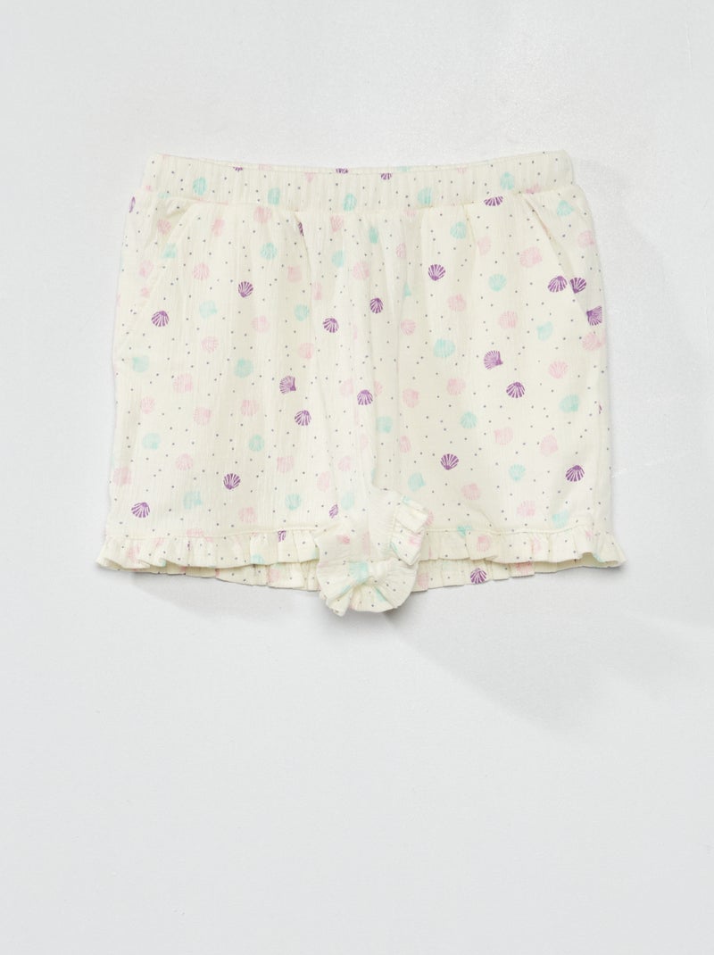 Shorts in maglia effetto crêpe BIANCO - Kiabi