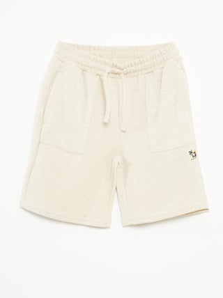 Shorts in maglia fantasia con 2 tasche