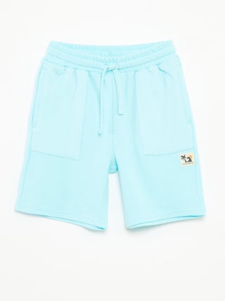 Shorts in maglia fantasia con 2 tasche
