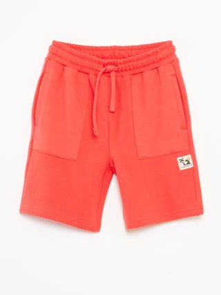 Shorts in maglia fantasia con 2 tasche