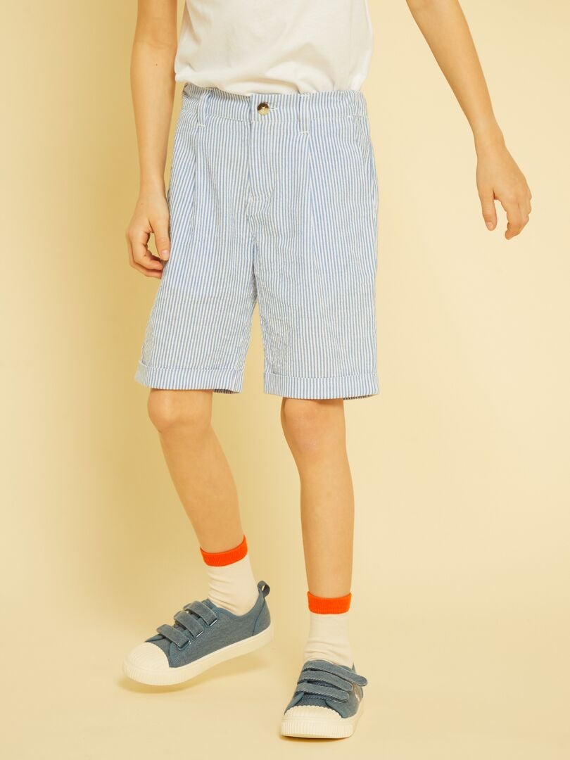 Shorts in maglia goffrata BLU - Kiabi