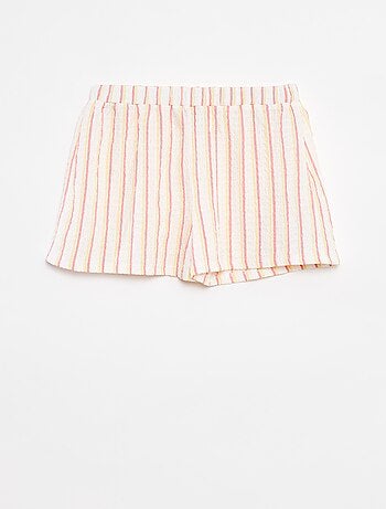 Shorts in maglia goffrata con motivi
