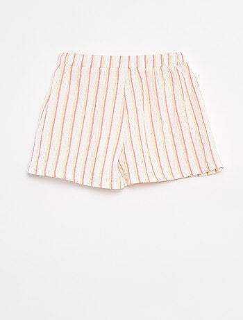 Shorts in maglia goffrata con motivi