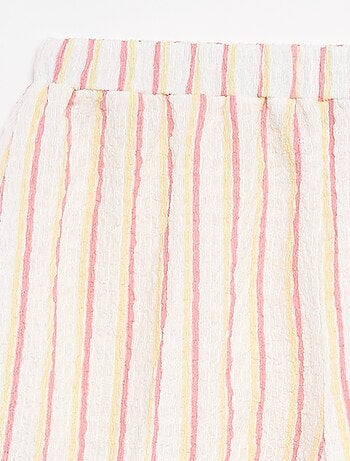 Shorts in maglia goffrata con motivi