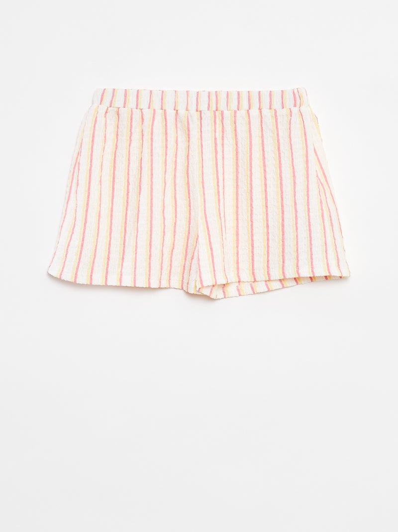 Shorts in maglia goffrata con motivi Bianco - Kiabi
