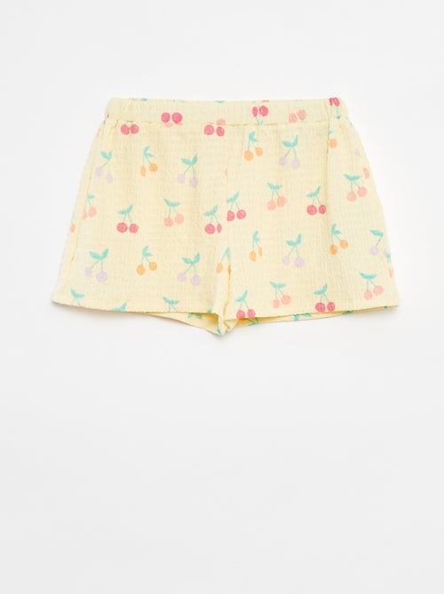 Shorts in maglia goffrata con motivi - Kiabi